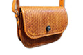 Handtasche klein, brauner Used-Look mit Arrow-Weave Punzierung