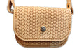 Handtasche klein, Natur geölt Soccer-Weave Punzierung