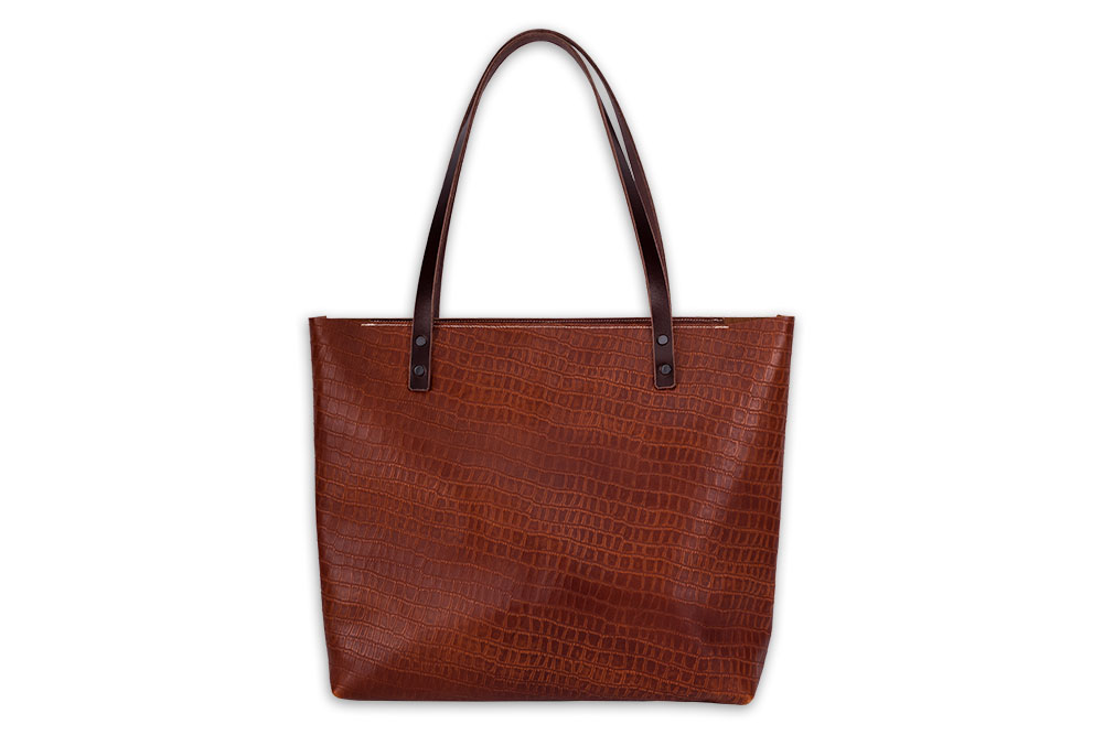 Shopper, groß, mit Reißverschluss und Innentasche