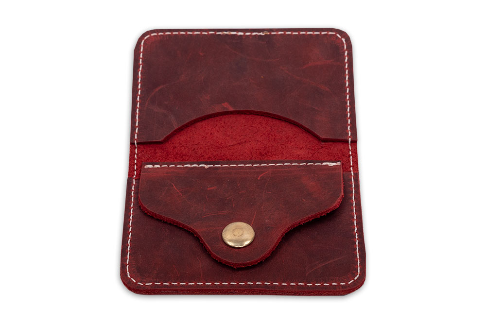 Geldbeutel mit Karten- und Münzfach, mit Naht